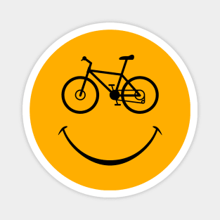 Happy Outdoor Adventure Mountain Trail Bike Smiling Face Magnet